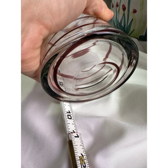 Murano-Style Swirl Ribbon Flared Art Glass Vase - Picture 5 of 8